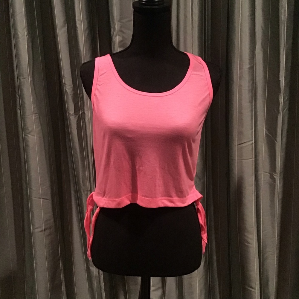 Neon pink crop tank